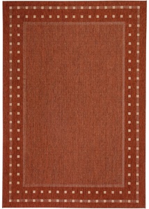 In- und Outdoor Teppich mit umlaufender Bordüre, 2 (120/170 cm), Orange