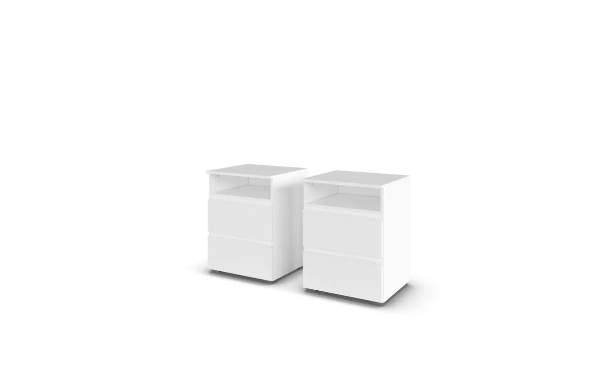 Bild 1 von Nachttisch 2er-Set ¦ weiß ¦ Maße (cm): B: 47 H: 62 Kommoden & Sideboards > Nachttische - Sconto