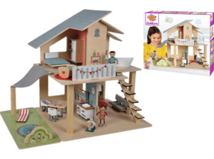 EICHHORN Puppenhaus mit Möbeln Holzspielset Mehrfarbig, Mehrfarbig