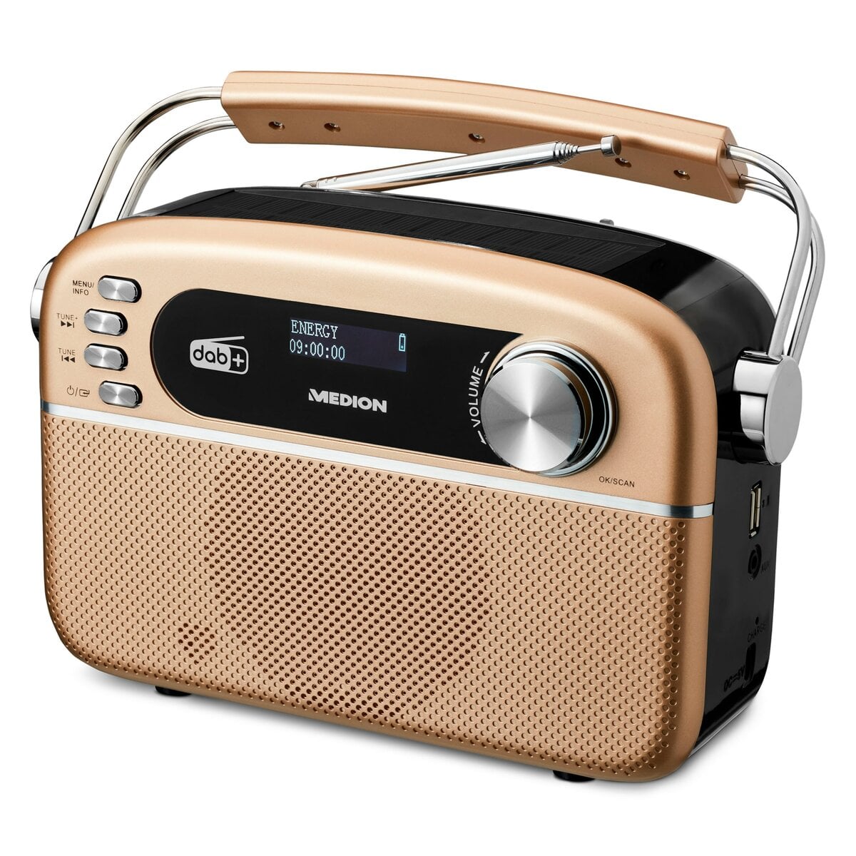 MEDION E66809 DAB Plus Tragbares Solar Radio Schwarz