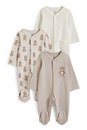 Bild 1 von C&A Multipack 3er-Bärchen-Baby-Schlafanzug, Grau, Größe: 42