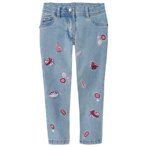 Mädchen Skinny-Jeans mit Stickereien HELLBLAU