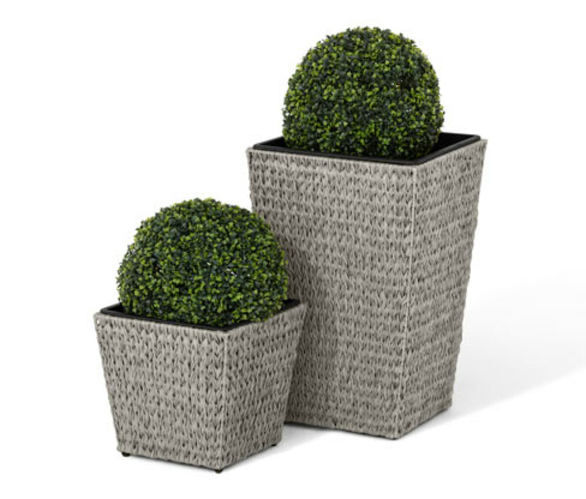 Bild 1 von 2 Pflanzsäulen mit natürlichem Fischgrat-Geflecht