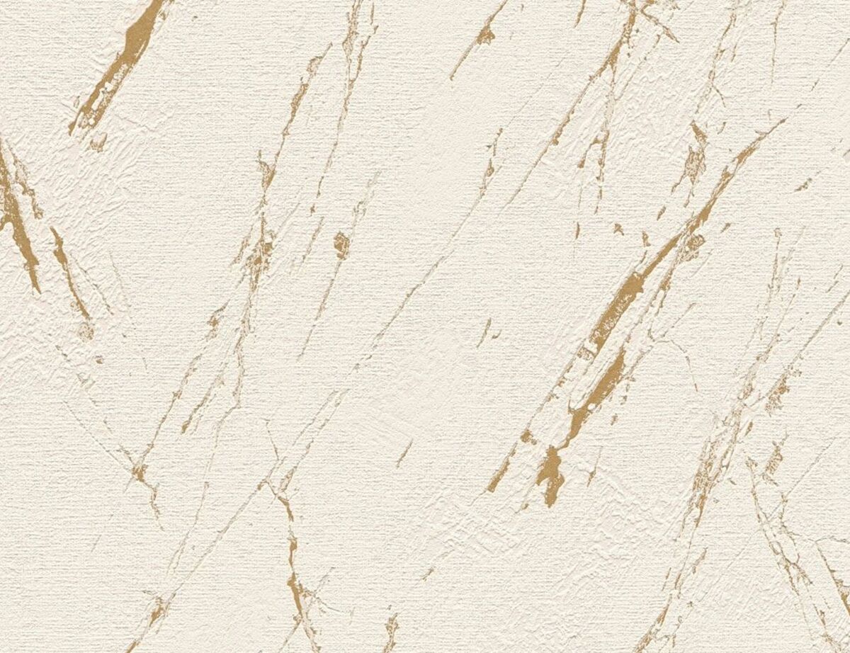 Bild 1 von Vliestapete Marmor Beige, Gold