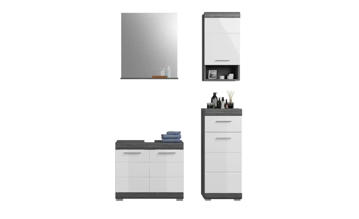 Bild 1 von Badkombination ¦ weiß ¦ Maße (cm): B: 112 H: 191 Badezimmer > Komplett-Badkombinationen - Sconto