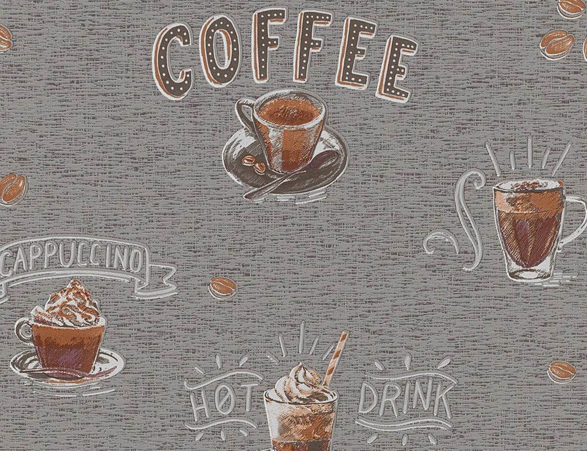 Bild 1 von Vliestapete Kaffee Grau