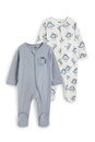 Bild 1 von C&A Multipack 2er-Dino-Baby-Schlafanzug, Blau, Größe: 62