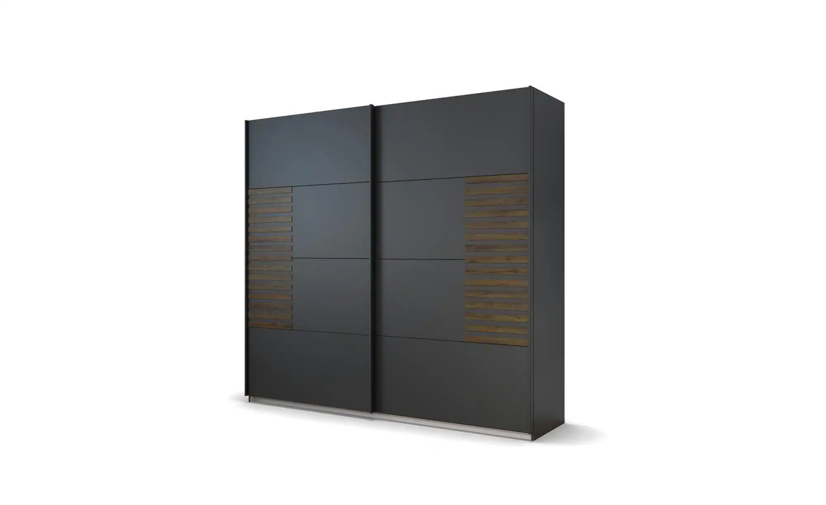 Bild 1 von Schwebetürenschrank  Barea ¦ schwarz ¦ Maße (cm): B: 226 H: 210 Schränke > Kleiderschränke > Schwebetürenschränke - Sconto