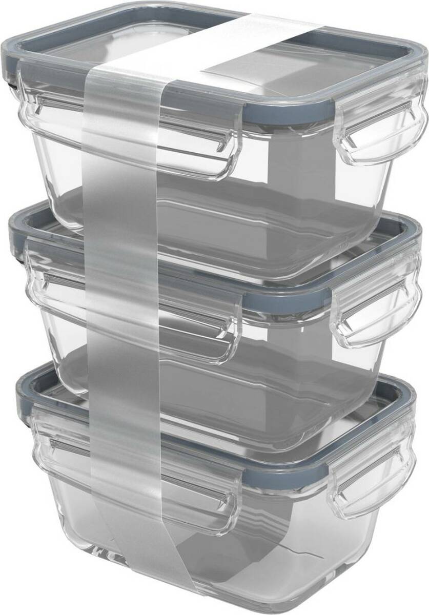 Bild 1 von rotho Kühlschrankdose 3-tlg. 0,5l CLIC & LOCK, Glas