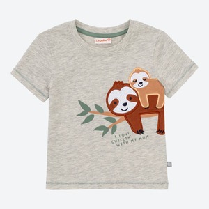 Baby-Jungen-T-Shirt mit Faultier-Applikation ,Beige