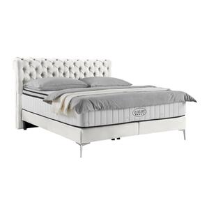 Boxspringbett Queen in Ecru ca. 180x200cm, Ecru