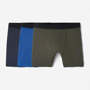 DECATHLON Funktionsunterhose Boxershorts Herren atmungsaktiv 3er Pack - navy/blau/khaki
