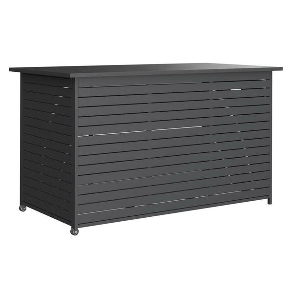 Bild 1 von Ambia Garden Kissenbox, Grau, Schwarz, Metall, Textil, 1 Fächer, 160x94x83 cm, Deckel, Rollen, Deckel aufklappbar, Aufbewahrung & Schutzhüllen, Gartenboxen