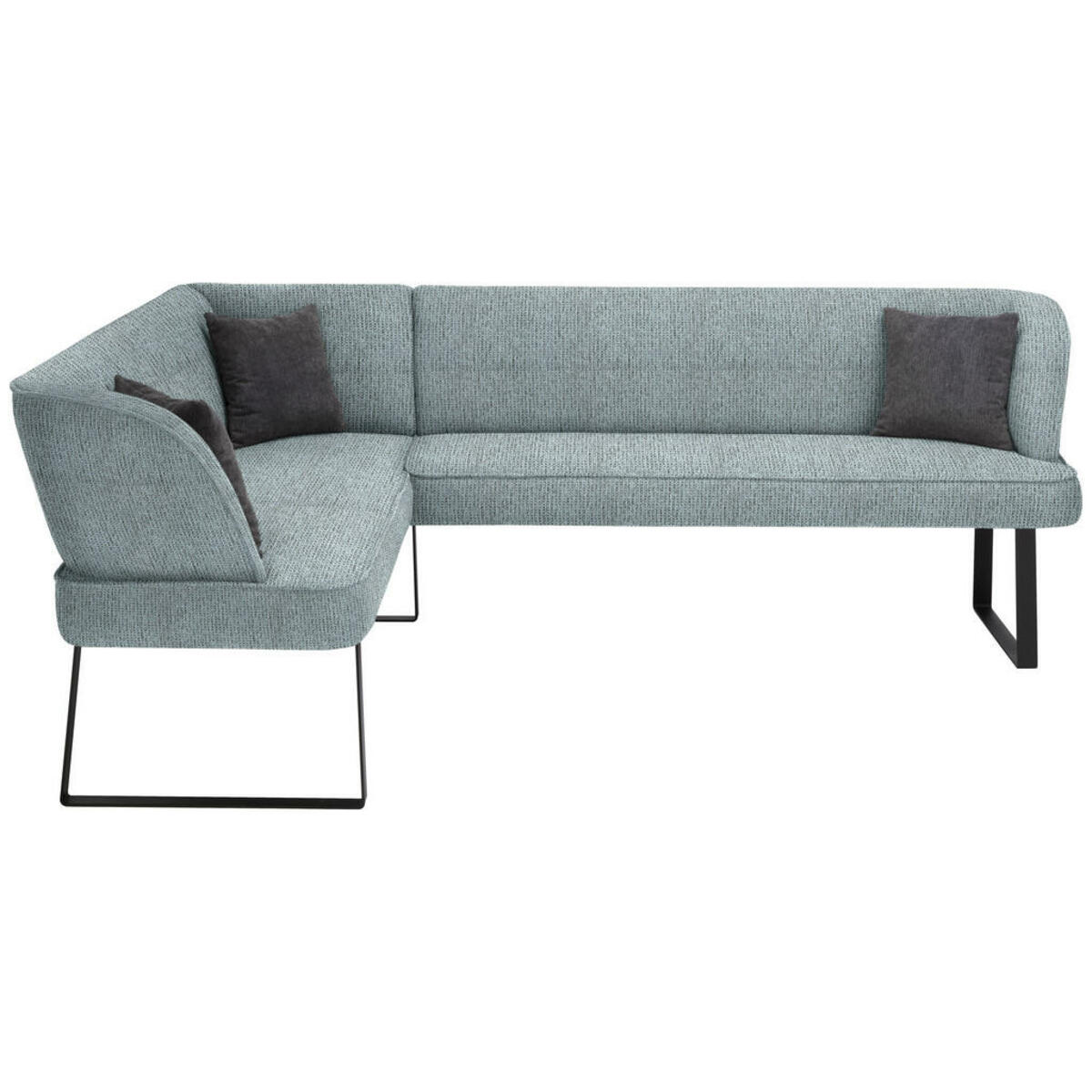 Bild 1 von Novel Eckbank, Schwarz, Türkis, Metall, Textil, Eckteil, 213x189 cm, Stoffauswahl, seitenverkehrt erhältlich, mit Rückenlehne, in verschiedenen Größen erhältlich, Esszimmer, Bänke, Eckbänke