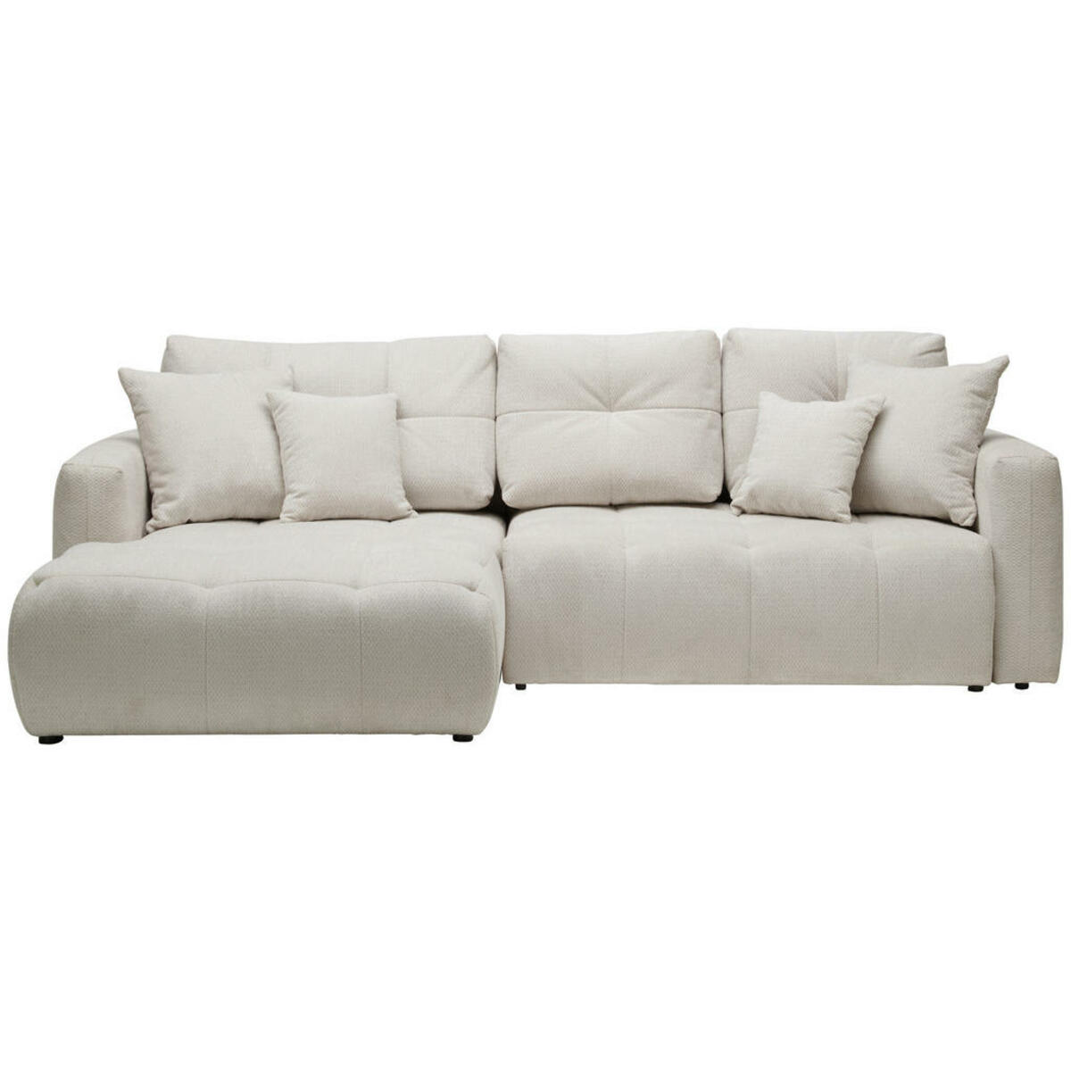 Bild 1 von Hom`in Ecksofa, Hellgrau, Textil, 3-Sitzer, Füllung: Schaumstoff, Ottomane links, L-Form, 276x172 cm, Stoffauswahl, Liegefunktion, seitenverkehrt erhältlich, Schlafen auf Sitzhöhe, Rücken echt, W