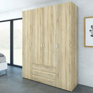 Mid.you Kleiderschrank, 154x200.4x49.5 cm, Schlafzimmer, Kleiderschränke, 4- türige Kleiderschränke