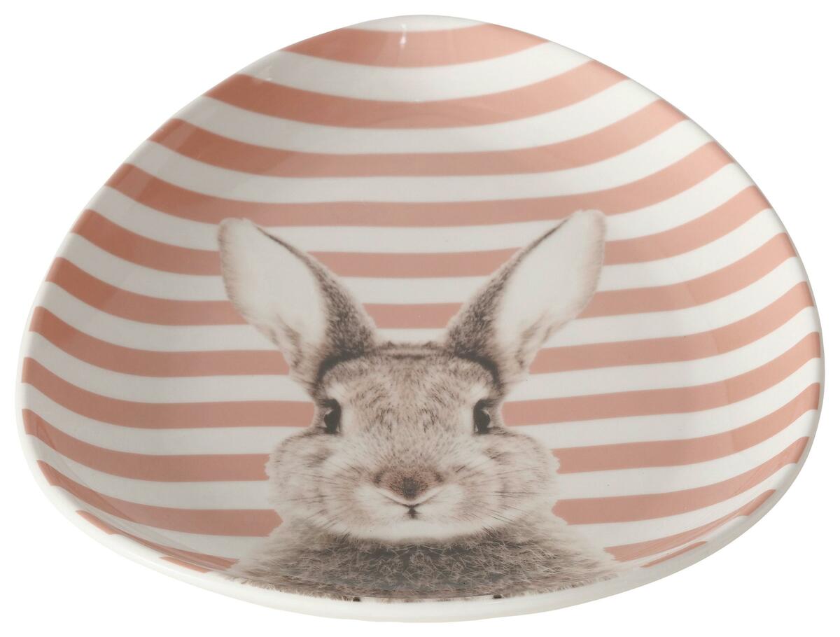 Bild 1 von Teller Fluffy I mit Hasenmotiv, Rosa, Weiß