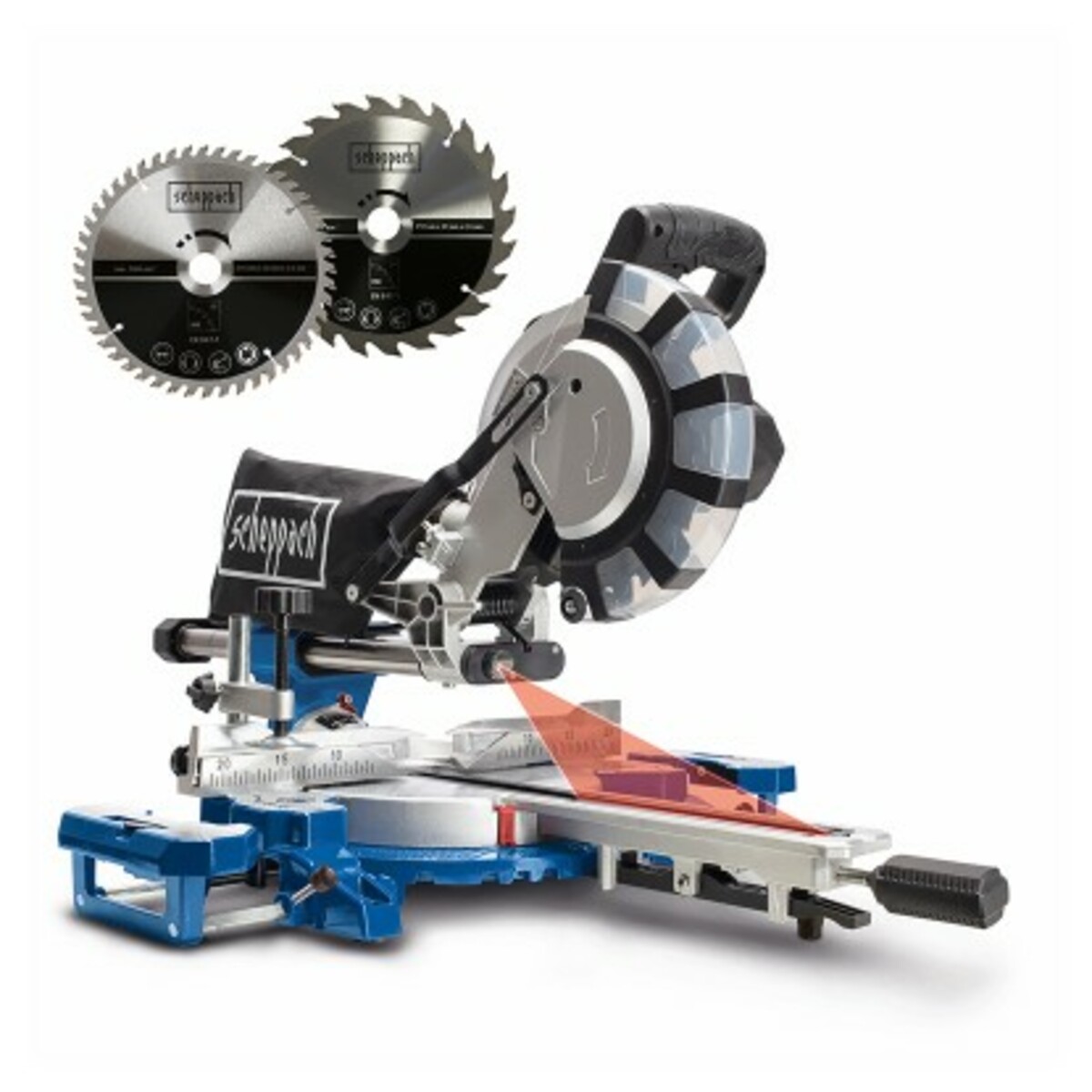 Bild 1 von Scheppach Zug-, Kapp- und Gehrungssäge KGO 216 2.000 W inkl. 2 HW-Sägeblätter