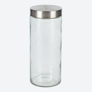 Vorratsglas mit Edelstahl-Deckel, verschiedene Größen ,Silver