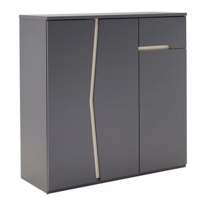 Highboard Manhatten in Grau/Graphitfarben, Graphitfarben, Grau