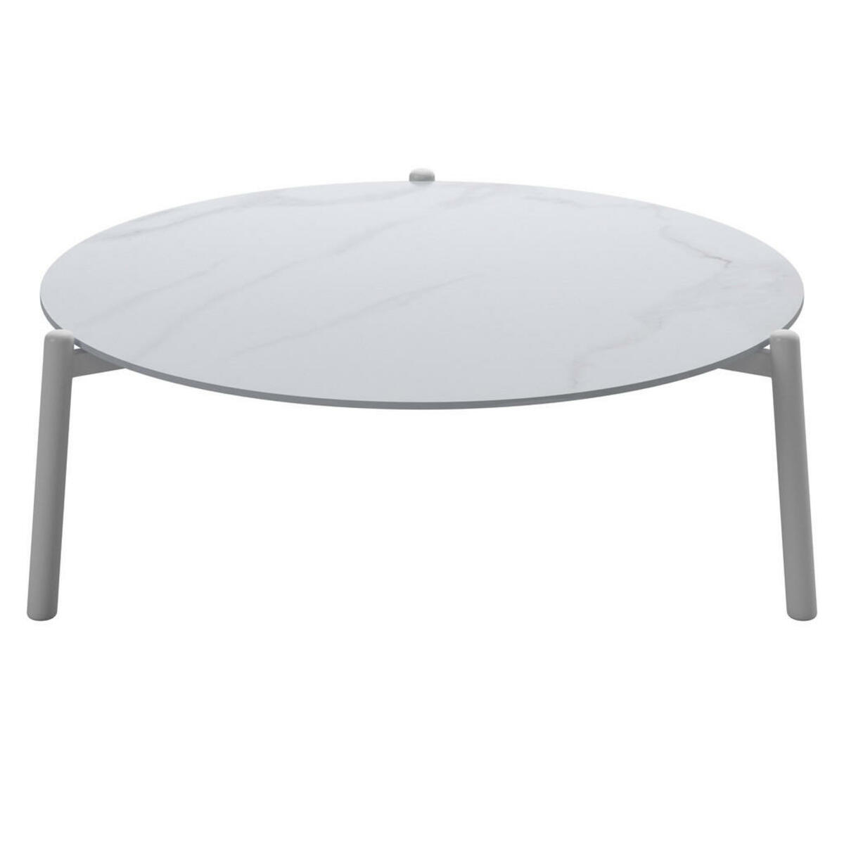 Bild 1 von Ambia Garden Gartenbeistelltisch, Weiß, Metall, Keramik, rund, Rundrohr, 80x28.5x80 cm, einfacher Aufbau, Freizeit, Campingzubehör, Campingtische