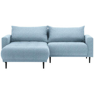 Stylife Ecksofa, Hellblau, Textil, 2,5-Sitzer, Füllung: Schaumstoff, seitenverkehrt montierbar, L-Form, 215x160 cm, Stoffauswahl, Hocker erhältlich, Rücken echt, Armteil links, rechts, Wohnzimmer,