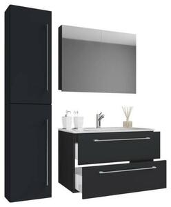 Badezimmer ''Badinos'', in Schwarz, 4-tlg, Schwarz