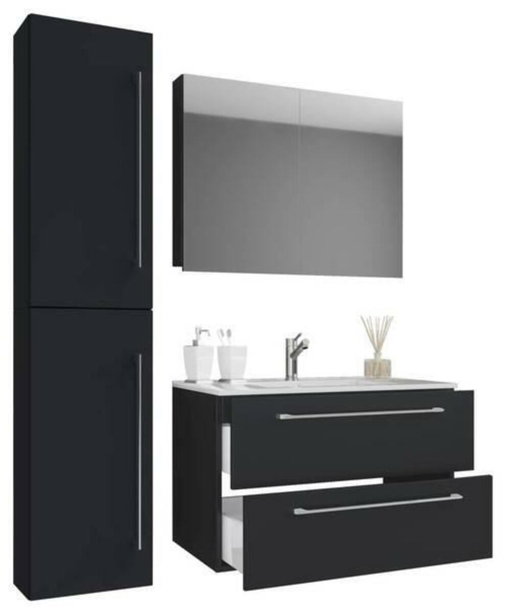 Bild 1 von Badezimmer ''Badinos'', in Schwarz, 4-tlg, Schwarz