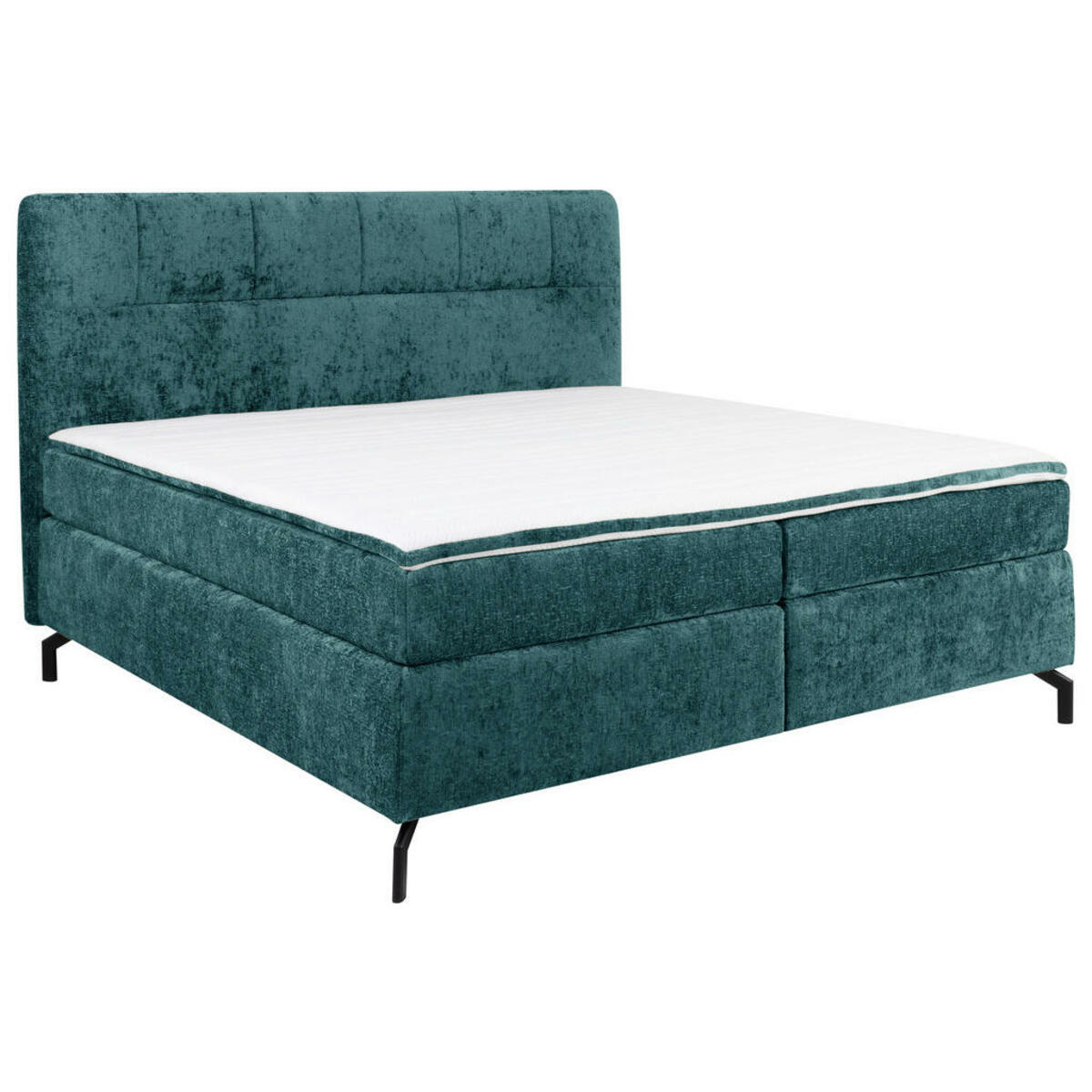Bild 1 von Esposa Boxspringbett, Petrol, Textil, H2 + H3, Höhe ca. 17 cm, 180x200 cm, Stoffauswahl, Topper durchgehend, Matratze in verschiedenen Härtegraden erhältlich, Schlafzimmer, Betten, Doppelbetten