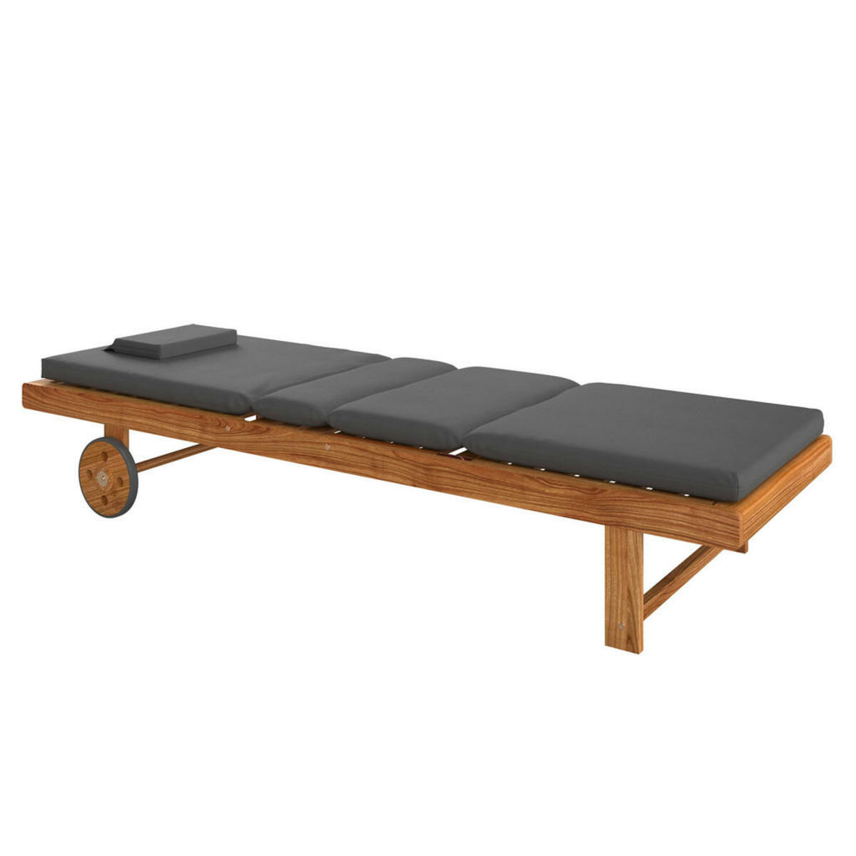 Bild 1 von Ambia Garden Sonnenliege, Anthrazit, Teak, Holz, Textil, Akazie, massiv, Füllung: Komfortschaum,Komfortschaum, 201x30x85 cm, Rückenlehne verstellbar, Gartenmöbel, Gartenliegen