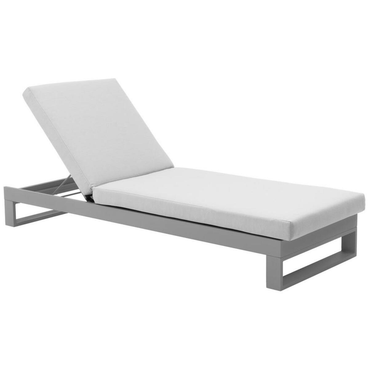 Bild 1 von Amatio Gartenliege, Hellgrau, Alu, Metall, Textil, Füllung: Schaumstoff, 200x25x72 cm, Kissen, Rückenlehne verstellbar, Gartenmöbel, Gartenliegen