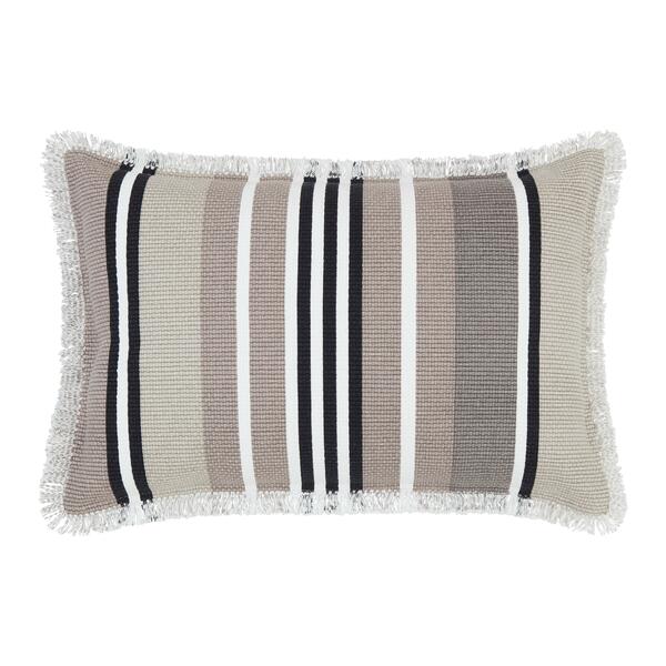 Bild 1 von Zierkissen Nantes Stripes in Schwarz/Taupe ca. 60x40cm, Grau, Schwarz, Weiß, Taupe