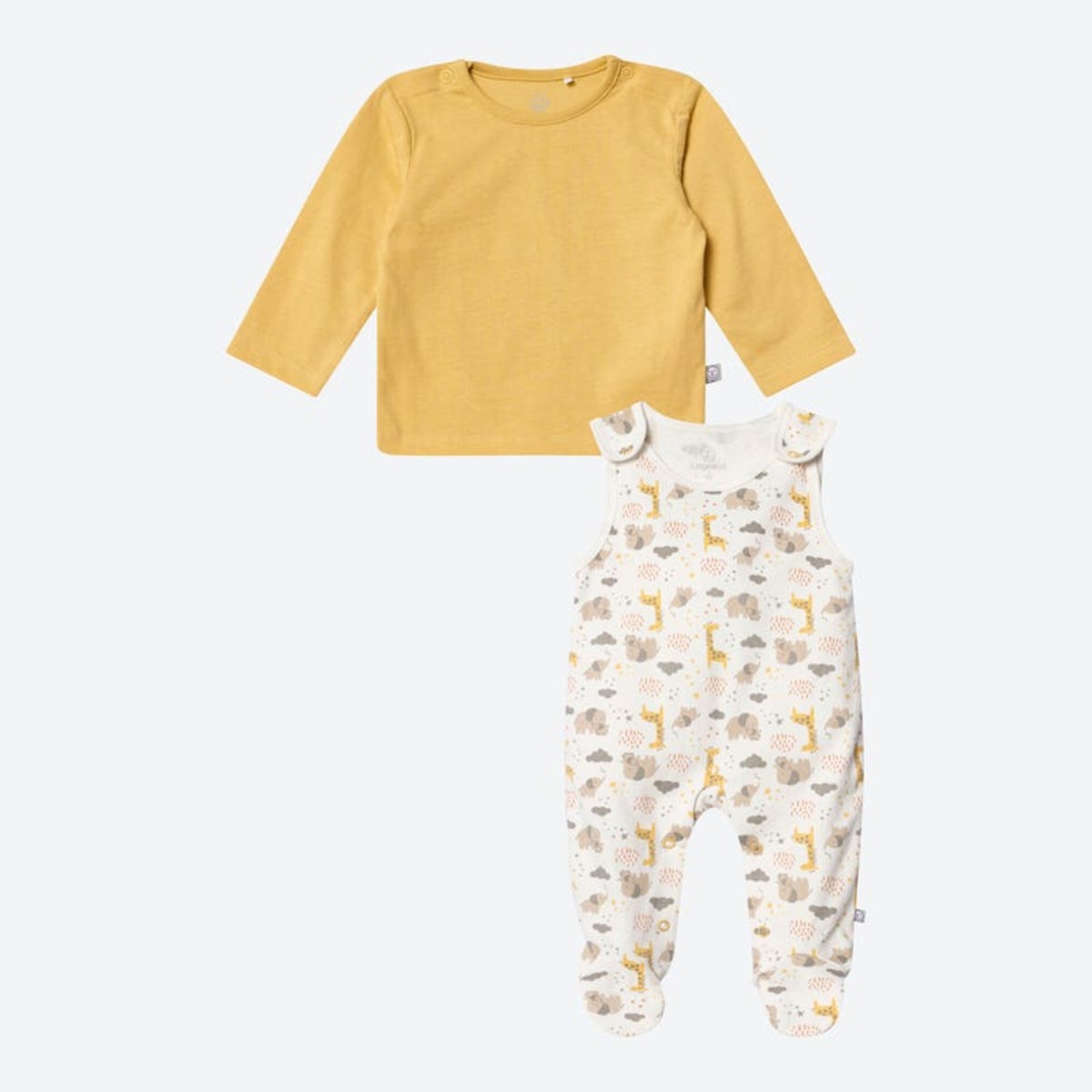 Bild 1 von Unisex-Baby-Strampler-Set mit Tiermuster, 2-teilig ,Light-yellow