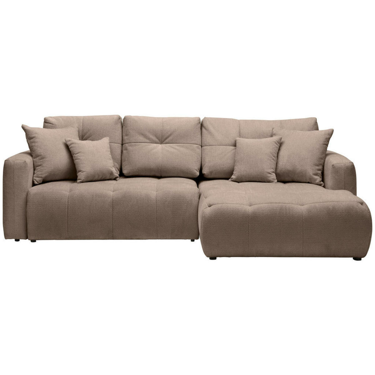 Bild 1 von Hom`in Ecksofa, Hellbraun, Textil, 3-Sitzer, Füllung: Schaumstoff, Ottomane rechts, L-Form, 276x172 cm, Stoffauswahl, Liegefunktion, seitenverkehrt erhältlich, Schlafen auf Sitzhöhe, Rücken echt,
