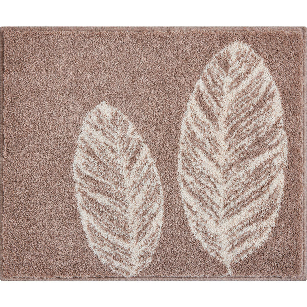 Bild 1 von Grund Bidet-Vorleger Duetto, Taupe, Textil, Blätter, rechteckig, 55x65 cm, Oeko-Tex® Standard 100, Made in Europe, rutschfest, Badtextilien, Badematten