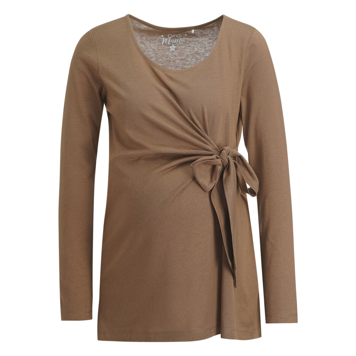 Bild 1 von Damen Umstands-Langarmshirt mit Schleife HELLBRAUN
