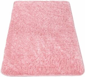 Badematte Lagos 750 Paco Home, Höhe 24 mm, rutschhemmend beschichtet, fußbodenheizungsgeeignet, Polyester, rechteckig, Badteppich, Uni Farben, besonders weich durch Mikrofaser, Rosa