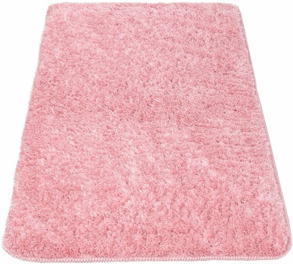 Bild 1 von Badematte Lagos 750 Paco Home, Höhe 24 mm, rutschhemmend beschichtet, fußbodenheizungsgeeignet, Polyester, rechteckig, Badteppich, Uni Farben, besonders weich durch Mikrofaser, Rosa