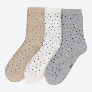 Damen-Socken mit Punkte-Muster, 3er-Pack ,Gray