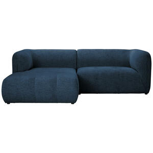 Ambia Home Ecksofa, Dunkelblau, Textil, 3-Sitzer, Ottomane links, L-Form, 255x164 cm, seitenverkehrt erhältlich, Rücken echt, Wohnzimmer, Sofas & Couches, Wohnlandschaften, Ecksofas