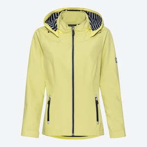 Damen-Softshell-Jacke mit abnehmbarer Kapuze ,Light-yellow