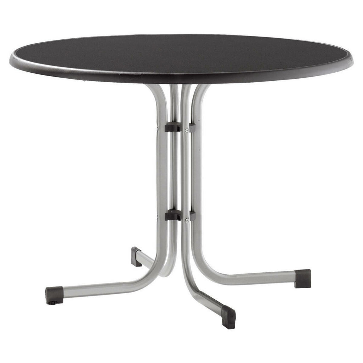 Bild 1 von Sieger Gartentisch, Graphit, Metall, rund, Flachrohr, 100x72x100 cm, klappbar, UV-beständig, wetterbeständig, wetterfest, Gartenmöbel, Gartentische, Klapptische