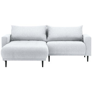 Stylife Ecksofa, Hellgrau, Textil, 2,5-Sitzer, Füllung: Schaumstoff, seitenverkehrt montierbar, L-Form, 215x160 cm, Stoffauswahl, Hocker erhältlich, Rücken echt, Armteil links, rechts, Wohnzimmer,