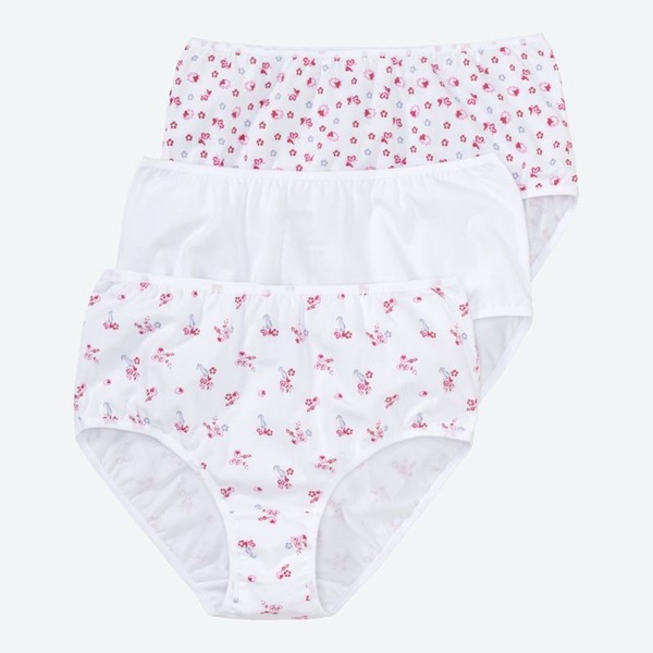 Bild 1 von Damen-Taillenslip mit Blümchen-Muster, 3er-Pack ,White