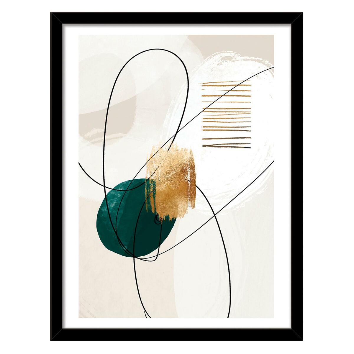 Bild 1 von Bild Vous I ca. 30x40cm, Grün, Goldfarben, Beige