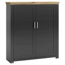 Bild 1 von SetOne by Musterring Highboard, Graphit, Eiche Artisan, Metall, 6 Fächer, 3 Schubladen, 129.3x142.6x42.2 cm, Beimöbel erhältlich, Wohnzimmer, Kommoden & Sideboards, Highboards