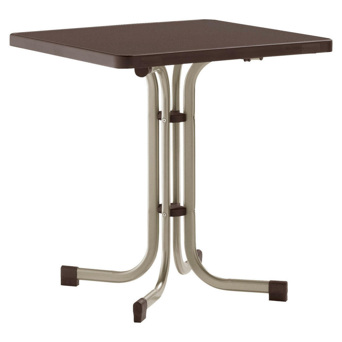 Bild 1 von Sieger Gartentisch, Champagner, Mokka, Metall, quadratisch, Flachrohr, 70x72x70 cm, klappbar, UV-beständig, wetterbeständig, wetterfest, Gartenmöbel, Gartentische, Klapptische