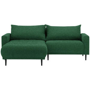 Stylife Ecksofa, Waldgrün, Textil, 2,5-Sitzer, Füllung: Schaumstoff, seitenverkehrt montierbar, L-Form, 215x160 cm, Stoffauswahl, Hocker erhältlich, Rücken echt, Armteil links, rechts, Wohnzimmer