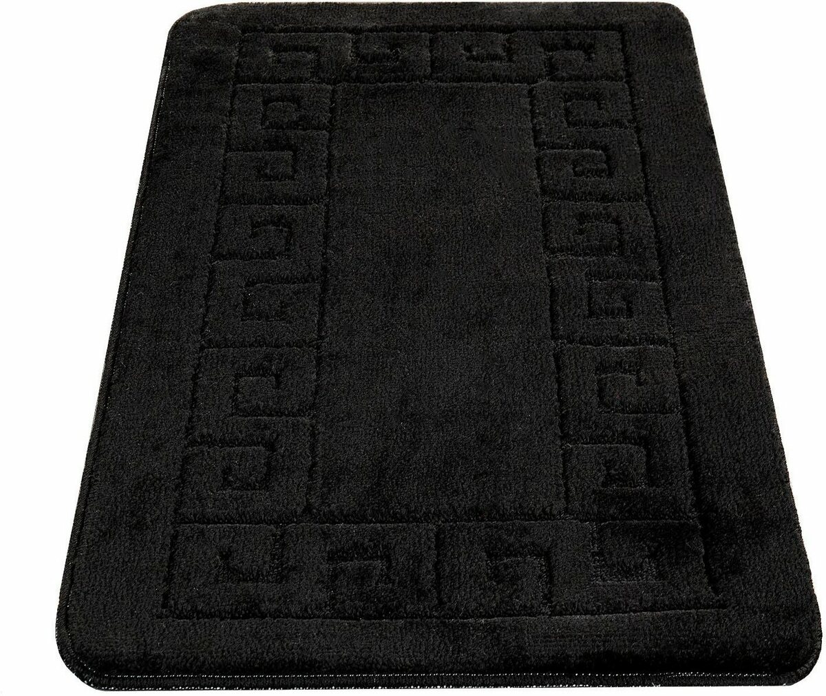 Bild 1 von Badematte Riga 186 Paco Home, Höhe 15 mm, rutschhemmend beschichtet, fußbodenheizungsgeeignet, Polypropylen, rechteckig, Badteppich, Uni Farben, mit Bordüre, rechteckig & rund erhältlich, Schwarz