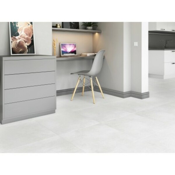 Bild 3 von Bodenfliese Feinsteinzeug Core Weiß Glasiert Matt 60 cm x 60 cm